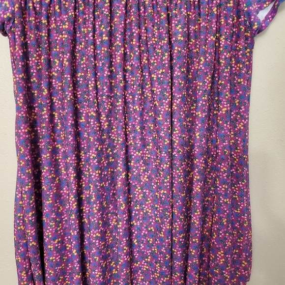 Matilda Jane Walking On A Cloud Purple‎ Floral Top Size Medium Short Sleeve - Picture 3 of 5